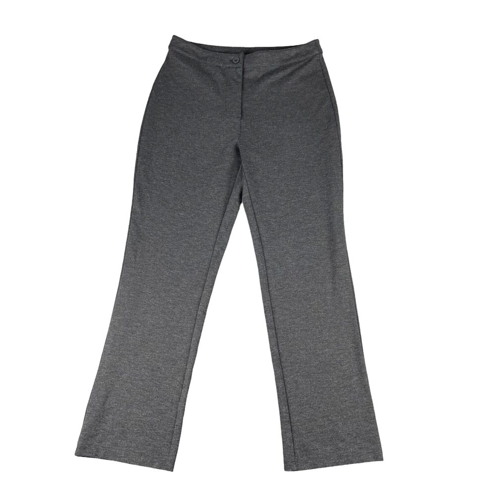 Appleseeds Pants Womens Small Gray Trousers Straight Leg Polyester Career Office